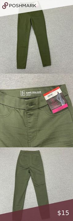 No Boundaries NOBO Women's Green Small (3-5)‎ Curvy Super High Rise Jegging