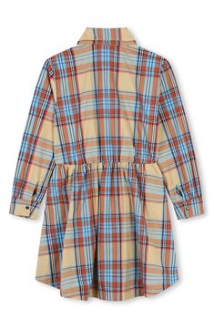 Your child will want to spin in circles in this long-sleeve plaid shirtdress featuring a cool logo graphics. Front button closure Elastic waist Side-seam pockets 100% cotton Machine wash, dry flat Imported Cotton Shirt Dress, Kenzo Kids, Fabric Gift Bags, Long Sleeve Plaid, Nordstrom Store, Fabric Gifts, Free Fabric, Shirtdress, Cool Logo