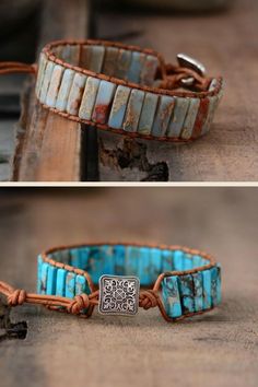 Leather Wrap Bracelets, Beaded Leather Wraps, Treasure Jewelry, Gemstone Beads Jewelry, Bohemian Handmade, Bracelet Knots, Jasper Bracelet, Wristband Bracelet, Wrap Bracelets