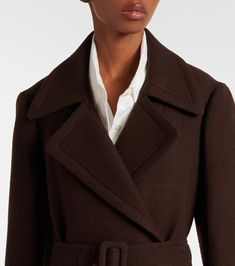 Find DRIES VAN NOTEN Wool Coat on Editorialist. Material: 100% wool. Care instructions: dry clean. Made in Italy. Designer color name: Brown. Lining: 64% viscose, 36% cotton. Closure: double-breasted (four buttons), self-ties. Brown Wool Coat With Lapel Collar For Office, Designer Brown Wool Blazer, Fitted Brown Wool Coat, Fitted Brown Wool Coat With Lapel Collar, Brown Fitted Wool Coat With Lapel Collar, Designer Wool Coat With Hidden Button Closure For Office, Brown Wool Coat For Office, Designer Long Sleeve Wool Coat For Work, Designer Long Sleeve Wool Coat For Office