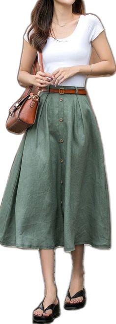 Linen Skirt Midi, Midi Skirt Green, Linen Midi Skirt, Plus Size Skirt, Button Front Skirt, Skirt Plus Size, Skirt Midi, Skirt With Pockets, Green Button