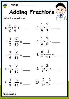 worksheet for adding fractions to numbers