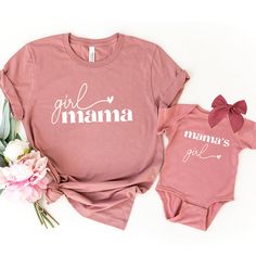 FREE domestic shipping on orders over $30.99! See this product on Etsy PROCESSING TIME: 1 Business Day 1-5 Business Days DELIVERY GUARANTEED Shipping from California 🏆 BESTSELLER 🏆 TeeLikeYours©️These cute t-shirts are the perfect gift for Mother's day, New mom gift, Mom's birthday or any other holiday or occasion. *For custom options or different size/color, please contact us. Thank you! ➽ Price per item.➽ Add each item separately to your shopping cart. ➽ PLEASE add 2 ITEMS to your shopping c Family Matching Cotton T-shirt Gift, Family Matching Cotton T-shirt With Name Print, Unisex Pink T-shirt With Custom Print, Family Matching Pink T-shirt With Letter Print, Pink Family Matching T-shirt With Letter Print, Pink Cotton Family Matching T-shirt, Unisex Cotton T-shirt For Gift, Pink Family Matching Crew Neck T-shirt, Family Matching Pink Crew Neck T-shirt