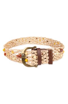 Sam Edelman Bead Raffia Macramé Belt | Nordstrom Beige Woven Belts For Spring, Spring Beige Woven Belt, Beige Woven Belt For Vacation, Elegant Belts For Beach, Casual Adjustable Braided Belt, Elegant Fabric Belt For Beach, Elegant Fabric Beach Belt, Casual Woven Belts For Spring, Casual Beige Belts For Vacation