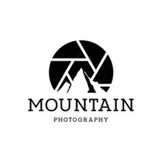 the mountain photography logo is black and white