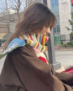 Colorful Scarf Outfit, Funky Scarf, Funky Scarves, My Apologies, Unique Scarf, Scarf Outfit, Colorful Scarf, Boring Clothes