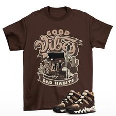 Sneaker Vibes Air Max 2 CB 94 Baroque Brown Sneaker Matching Tee Shirt  The unisex heavy cotton tee is the basic staple of any wardrobe. It is the foundation upon which casual fashion grows. All it needs is a personalized design to elevate things to profitability. The specially spun fibers provide a smooth surface for premium printing vividity and sharpness. No side seams mean there are no itchy interruptions under the arms. The shoulders have tape for improved durability. .: 100% cotton (fiber content may vary for different colors) .: Medium fabric (5.3 oz/yd² (180 g/m .: Classic fit .: Tear-away label .: Runs true to size Our custom designs are printed on Gildan t-shirts/sweatshirts. This is a custom item. We do not start production on this item until you make your purchase. *Please mess Air Max 2, Unique Sneakers, Sneaker Match Tees, Matching Tees, Matching Jordans, Brown Sneakers, Outfits With Leggings, Custom Items, Cotton Fiber