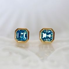 Teal Blue Sapphire Bezel Stud Earrings in 14kt Yellow Gold Green Sapphire Stud Earrings Push Back Earrings Green Sapphire Minimal Studs - Etsy Blue Bezel Set Earrings For Formal Occasions, Blue Bezel Set Earrings For Gift, Blue Sapphire Earrings, Sapphire Stud Earrings, Blue Sapphire Studs, Teal Earrings, Sapphire Earrings Studs, Sapphire Studs, Gem Earrings