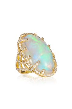 G-One Opal Diamond Ring JEWELRYFINE JEWELRING GOSHWARA Opal Diamond Ring, Jewelry Accessories Ideas, Yellow Gold Rings, Diamond Ring, Jewelry Accessories, Opal, Yellow Gold, Ring, Yellow