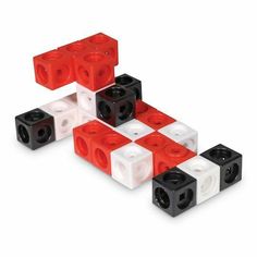 several different colored and black and white blocks