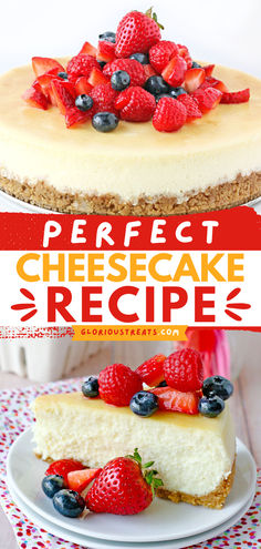 Looking for more easy and yummy dessert? This Perfect Cheesecake is rich, creamy, and decadent in the best possible way. Add this classic cheesecake to your favorite sweet desserts! Food Bars, Simple Dessert, Classic Cheesecake, Easy Cheesecake Recipes, Yummy Dessert, Simple Food