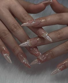 Ethereal Nail Art, Pink Acrylic Nails, Pretty Acrylic Nails, Fancy Nails, Chic Nails, Best Acrylic Nails, Long Acrylic Nails