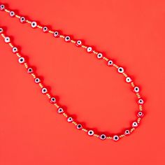 The Katelyn Necklace is made with 6 mm red evil eye murano glass beads and 18K gold filled beads. The Red Evil Eye brings you protection, strength, and courage. Necklace is 17.5 inches with a 2 inch extender. SHIPPING INFORMATION Your order will take 5-7 days to process. Made to order in house and shipped directly to you! Red Spiritual Jewelry With Gold Beads, Spiritual Red Jewelry With Gold Beads, Red Evil Eye Round Bead Jewelry, Red Evil Eye Round Beads Jewelry, Gold Beaded Necklaces With Evil Eye For Gifts, Spiritual Red Beaded Necklaces With Gold Beads, Spiritual Red Beaded Necklace With Gold Beads, Adjustable Red Beaded Necklace With 8mm Beads, Red Evil Eye