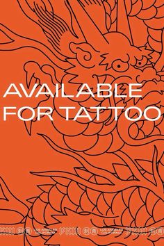 an orange background with the words available for tattoo