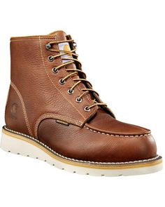 PRICES MAY VARY. Removable insole Wedge Work Boots, Waterproof Leather Boots, Men Carhartt, Boot Style, Work Boots Men, Heavy Rain, Work Boot, Carhartt Mens, Shoe Carnival