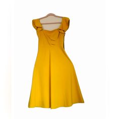 Women Yellow Solid Fit And Flare Dress Yellow Pleated A-line Midi Dress, Elegant Yellow A-line Sleeveless Dress, Sleeveless Fit And Flare Midi Dress With Pleated Bodice, Summer Sleeveless Knee-length Dress With Pleated Bodice, Summer Knee-length Sleeveless Dress With Pleated Bodice, Sleeveless Mini Dress With Pleated Bodice For Spring, Pleated Sleeveless Midi Sundress, Sleeveless Spring Mini Dress With Pleated Bodice, Fitted Pleated Sleeveless Sundress