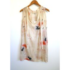 Marni 'Mussola St.' Faded Flower Dress * Size It 38 / Us 2 * Antic White + Misty * Faded Floral Print * 100% Cotton * Sheer, Unlined * Side Slash Pockets * Tie At Neckline * Can Be Worn As A Dress Or Tunic Top * Measures 17" Underarm-To-Underarm, Laying Flat * New With Tags; Small Pinhole At Inner Neckline Above Label, Shown In Close-Up Photo. No Other Holes, Stains Or Signs Of Wear * Retail $1100 Marni Dress, Flower Tie, Cotton Muslin, Flower Dress, Muslin Cotton, Tie Neck, Flower Dresses, Tank Dress, Tunic Top