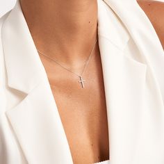 "Discover the beauty of the 14k Solid Gold Diamond Cross Necklace, a solitaire diamond cross pendant necklace perfect for women who appreciate dainty and meaningful religious jewelry. Crafted from 14k real gold, this necklace exudes elegance, making it an ideal gift for her. The delicate cross design makes this necklace a timeless piece that will be cherished for years to come. D I A M O N D D E T A I L S Diamond Quality: * Minimum carat: 1/100 ct = 0.01 ct * Minimum clarity: SI2 * Minimum color Diamond Cross Necklace Gold, Diamond Cross Necklace, Gold For Women, Solitaire Diamond Pendant, Faith Necklace, Gold Rope Chains, Gold Cross Necklace, Diamond Cross Pendants, Diamond Cross