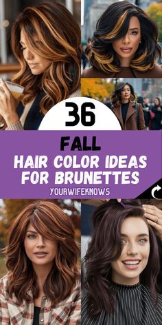 Discover 36 fabulous fall hair color ideas for brunettes that will leave you feeling refreshed and stylish! From deep, dark tones to fun and vibrant highlights, there's a color for every brunette. Try a trendy red or a sophisticated ash brown, and see how these colors can elevate your look. Perfect for any hair length, these fall hair colors are trending for 2024. Get inspired and find the perfect shade for your fall transformation! Perfect for dark and highlighted styles. Fall Hair Colors For Brunettes, Trendy Fall Hair Color, Highlights For Dark Brown Hair, Hair Colors For Brunettes, Auburn Highlights, Colors For Brunettes, Fall Hair Color Ideas, Fall Hair Color Trends, Dark Auburn