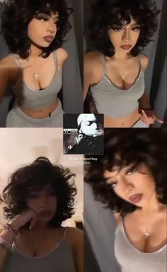 Dark Fem Makeup, Selfie Ideas Curly Hair, Grunge Makeup Pictures, Grunge Latina Makeup, Dark Feminine Aesthetic Curly Hair, Beautiful Natural Curly Hair