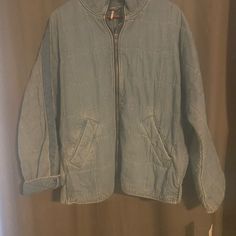 Puffy Jean Cali Indigo Size Large ‘Free People’ Jacket With Zipper Front With Darker Stripe Down The Sleeve Jacket With Zipper, Free People Jacket, Cali, Front Zipper, Puffer, Free People, Jackets & Coats, Jackets For Women, Color Blue