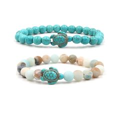 PRICES MAY VARY. Bead Size:8mm; Weight: about17.5g/pc. Packing:2pcs as image Gender: women,men. Material:The beads bracelets are mede of Natural Stone.Each bracelet is made with an elastic band to fit most wrist sizes! Sea Bracelet:Sea turtle symbolism perseverance,steadfastness,healing. So it's a very nice gift for best friends, sisters, besties, cousins, mother,classmates, colleagues, Birthday, Christmas, Reunion, Graduation, holidays, family parties, friendship memorial and any other special Turtle Symbolism, Surfer Bracelets, Turtle Bracelet, Miyuki Bracelet, Turquoise Bead Bracelet, Foot Jewelry, Sea Turtles, Magnetic Bracelet, Nature Bracelets