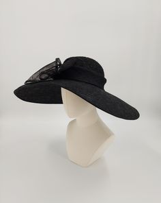 Ladies wide brim Kentucky Derby hat. We would be happy to customize this hat for you. Contact us for details. Adjustable Wide Brim Felt Hat For Evening, Chic Curved Brim Hat For Kentucky Derby, Curved Brim Felt Hat For Kentucky Derby, Formal Adjustable Wide Brim Boater Hat, Classic Flat Brim Straw Hat For Party, Formal Wide Brim Boater Hat, Adjustable Wide Brim Boater Hat For Formal Occasions, Kentucky Derby Straw Hat With Curved Brim, Fedora Straw Hat For Kentucky Derby Evening