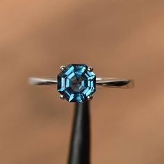 real London blue topaz rings promise rings octagon cut rings November birthstone silver rings Blue Topaz Promise Ring, Blue Topaz Rings, Exclusive Engagement Rings, Topaz Rings, Citrine Ring Engagement, Cut Rings, Rings Promise, Blue Topaz Engagement Ring, Blue Gemstone Rings