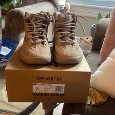 Yeezy Desert Boots Worn Twice Size 5.5 In Men Color Tan Yeezy Desert Boots, Adidas Shoes Yeezy, Shoes Yeezy, Toddler Wearing, Desert Boot, Desert Boots, Adidas Shoes, Adidas Men, Men's Shoes