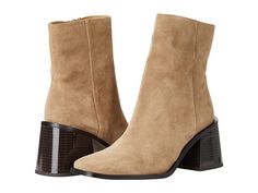 Sam Edelman Winnie - Women's Dress Pull-on Boots : Taupe : Celebrate your trendsetting style in these chic embroidered booties! Suede leather upper. Side-zip closure. Round toe. Lace-up detail along vamp. Leather lining and footbed. Stacked block heel. Leather and rubber sole. Imported. Measurements: Heel Height: 3 in Weight: 10 oz Circumference: 9 1 2 in Shaft: 7 1 2 in Product measurements were taken using size 7.5, width M. Please note that measurements may vary by size. Weight of footwear is Pink Suede Boots, Womens Leather Booties, Sam Edelman Boots, Fringe Ankle Boots, Black Suede Ankle Boots, Chelsea Boots Women, Suede Block Heels, Pull On Boots, Leather Block Heels