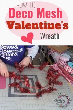 how to deco mesh valentine's wreath