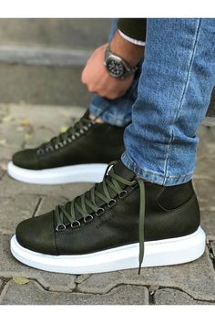 Urban Leather Sneakers Fade-resistant, Modern Custom Sneakers With Fade-resistant Round Toe, Green Custom Sneakers With Textured Sole And Round Toe, Green Fade-resistant Lace-up Custom Sneakers, Leather High-top Custom Sneakers Fade-resistant, Fade-resistant Leather Sneakers With Round Toe, Fade-resistant Mid-top Leather Custom Sneakers, Fade-resistant Leather Mid-top Custom Sneakers, Mid-top Fade-resistant Leather Custom Sneakers