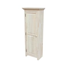 a tall wooden cabinet with two doors