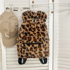 UAKISS - Fashion Hot Selling Leopard Print Women's Backpack 2024 New Large Capacity Multi Style Velvet Women's Commuting Backpack Casual Backpack With Animal Design, Casual Standard Backpack With Animal Design, Casual Backpack With Animal Design For Back To School, Travel Crossbody, Women's Backpack, Lipstick Bag, Crossbody Bags For Travel, Floral Bags, Zebra Stripes