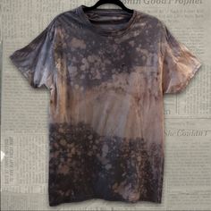 Gray Tan Bleached Distressed T Shirt Size: L Length:32” Front Pit To Pit: 21” Fabric: 100% Cotton Hand Dyed, Bleached Originally A Black T-Shirt Never Worn Before, Brand New Unisex Price Is Set/Firm Brown Bleached Shirt, Grunge Faded Bleached T-shirt, Cheap Faded And Bleached T-shirt, Faded Stonewashed Grunge T-shirt, Jesus Tee Shirts, Multicolor Bleached Relaxed Fit T-shirt, Skull Tee Shirt, Pocket Tee Shirts, Reverse Tie Dye