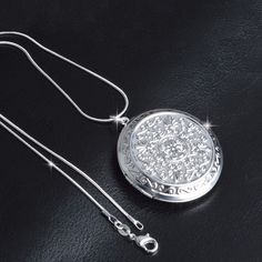 Style: Vintage Metals Type:: 925 Sterling Silver Fine or Fashion: Fashion Chain Type: Water-wave Chain Collar Necklaces, Necklace Photo, Round Locket, Locket Pendant Necklace, Valentines Necklace, 925 Sterling Silver Chain, Collar Necklace, Chain Styles, Vintage Metal