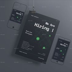 Technology Hiring Flyer Set Hiring Poster, We Are Hiring, Job Posting, Post Design, Tech Design, Bedroom Inspirations, Design Template