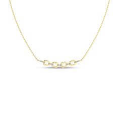 Designed to be light and airy, the elegance of this necklace with rectangular links of brilliant round diamonds creates a scintillating sparkle. Elegant Diamond Chain Link Necklace, Elegant Diamond Necklace With Chain Link And Accents, Elegant Chain Link Necklace With Diamond Accents, Elegant Chain Necklace With Diamond Accents, Yellow Gold Diamond Accented Chain Link Necklace, Yellow Gold Diamond Accent Chain Link Necklace, Timeless Link Diamond Necklace, Timeless Diamond Link Necklace, Timeless Link-style Diamond Necklace