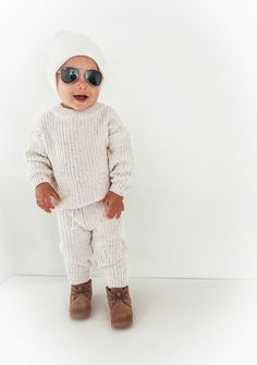 A sweet and classic go-to outfit for the Fall and Winter season. Hand-Knit Sweater Set in a Speckled Cream Cotton/Spandex Blend. Runs True to Size. Order a size up for an oversized look. White Knit Baby Sweater, Comfy Ribbed Loungewear Sweater, Casual Chunky Knit Sweater For Loungewear, Cozy Ribbed Sweater For Loungewear, Snug Sweater With Ribbed Cuffs For Loungewear, Knitted Cotton Sweater For Loungewear, Cozy Chunky Knit Sweater For Loungewear, Cozy Chunky Knit Loungewear Sweater, Winter Chunky Knit Sweater For Loungewear