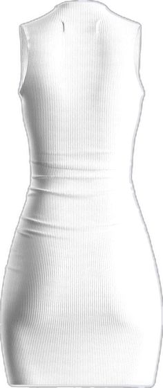 Elegant White Ribbed Bodycon Dress, Chic Ribbed Bodycon Summer Dress, Chic White Ribbed Dress, Solid Ribbed Mini Dress For Summer, Chic Ribbed Mini Dress For Summer, White Ribbed Stretch Bodycon Dress, Chic High Neck Ribbed Mini Dress, Chic Ribbed High-neck Mini Dress, High Neck Ribbed Mini Dress For Summer