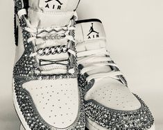 Custom Galaxy Drip AM90 - Etsy Bejeweled Nike Shoes, Luxury Custom Sneakers With Rhinestones For Streetwear, Blinged Out Jordans, Rhinestone Jordans, Expensive Shoes Sneakers, Rhinestone Nikes, Bedazzled Shoe, Sparkly Sneakers, Lace Charms