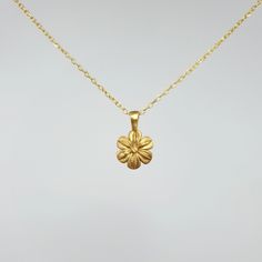 ◊◊ A unique solid 14Κ gold Flower charm pendant, both beautiful and minimal.  Inspired by Archaic depictions of flowers. Nature in its best. A symbol of various virtues, such as love, faith, and hope, as well as significant events in one's life. A beautiful and special gift to yourself and your loved ones! Perfect for layering and everyday wear!  Be different with a dainty piece of art, that will stay in your family for generations to come!   We create exquisite designs, with an emphasis on the Preppy Jewelry, Floral Jewelry, Floral Jewellery, Gold Flower, Flower Charm, Flowers Nature, Dainty Jewelry, Gold Set, Gold Flowers