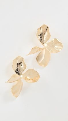 Gold Petal Earrings For Party, Delicate Petal-shaped Gold Jewelry, Fort Worth Stock Show, Designer Earrings Studs, Ear Drop, Floral Silhouette, Wedding Guest Hairstyles, Rodeo Fashion, Oval Earring