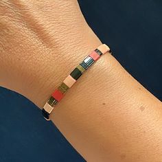 Libby & Smee stretch tile bracelet in Nouveau Modern Stretch Bangle Bracelet As Gift, Adjustable Modern Stretch Bracelet As Gift, Tile Bracelet, Cartier Love Bracelet, Works Of Art, Gift Giving, Bracelet Set, Tile, Bangles