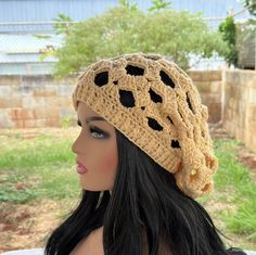 I uses an acrobatic stitch pattern to make this slouchy hat. Acrobatic Pattern gives a unique and more airy design for the hat and you can use in any seasons because of its fashionable design. Hat measures 20"-22" inches in circumference and 13" inches long, perfect for teens and adults size.  What supplies are needed? - #4 Medium Worsted yarn. I've used 7oz - I/5.5 mm crochet hook - Measuring tape - Scissors and a needle to weave in ends FILE CONTAINS 3 PAGES Note:  There are no refunds for cro Slouchy Crochet Bohemian Beanie, Bohemian Slouchy Crochet Beanie, Slouchy Bohemian Crochet Beanie, Handmade Slouchy Beanie Crochet Hat, Slouchy Crochet Beanie For The Beach, Crochet Hats One Size For Outdoor, Slouchy Hand Knitted Crochet Beanie, Slouchy Hand-knitted Crochet Beanie, Crochet Beanie Patterns In Yarn