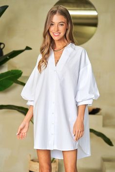 Trendy V-neck Shirt Dress For Daywear, White V-neck Shirt Dress With Relaxed Fit, Oversized Chic Shirt Dress For Brunch, Oversized White Shirt Dress For Brunch, White Long Sleeve Dress With Cuffed Sleeves, Oversized Long Sleeve Shirt Dress For Brunch, Oversized V-neck Shirt Dress For Daywear, Relaxed Fit V-neck Shirt Dress For Fall, White V-neck Relaxed Fit Shirt Dress