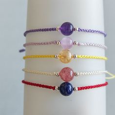 ADJUSTABLE: We use the sliding knot technique - therefore the bracelet is adjustable 16-30cm and fits most wrists/ankles.Bracelet data is manual measurement, there may be a little error. Natural Crystal Beads Woven Bracelet purple Gemstone Bracelets Braided Energy Bracelet For Women Strawberry Quartz Bead Gift for her Bracelets Braided, Bead Woven Bracelet, Woven Bracelet, Energy Bracelets, Minimalist Gifts, Sliding Knot, Woven Bracelets, Strawberry Quartz, Diy Bracelet