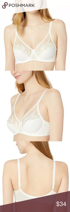 Wacoal Women's Feather Embroidery Underwire 34DDD NWT  34DDD 3 Column 3 Row Hook and Eye Closure  Full Coverage Wacoal Intimates & Sleepwear Bras Elegant Padded Bra For Spring, Elegant Spring Bra With Delicate Lace, Spring Wedding Underwire Bra, Feather Embroidery, Hook And Eye, Embroidery Hoop, Women's Intimates, The Row, Lingerie