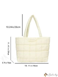 BirdinBag - Quilted Tote Bag: Ultralight & Spacious Winter Handbags, Tote Bags For School, School Tote, College Work, Quilted Tote Bags, Bags For Teens, Bag School, Quilted Totes, Shoulder Tote Bag