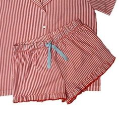 Tucker + Tate Striped Sleepwear Drawstring Shorts Nwot Color : Red & White Stripes Size : Large (10/12) Sleepwear Collection Blue Drawstring Elastic Waistband Ruffle Hem 100% Polyester Machine Washable Bag Cc Navy Blue Pajamas, Red White Stripes, Girls Denim Shorts, Bloomers Shorts, Tie Dye Cotton, Navy Blue Shorts, Twill Shorts, Striped Jeans, Tie Dye Shorts